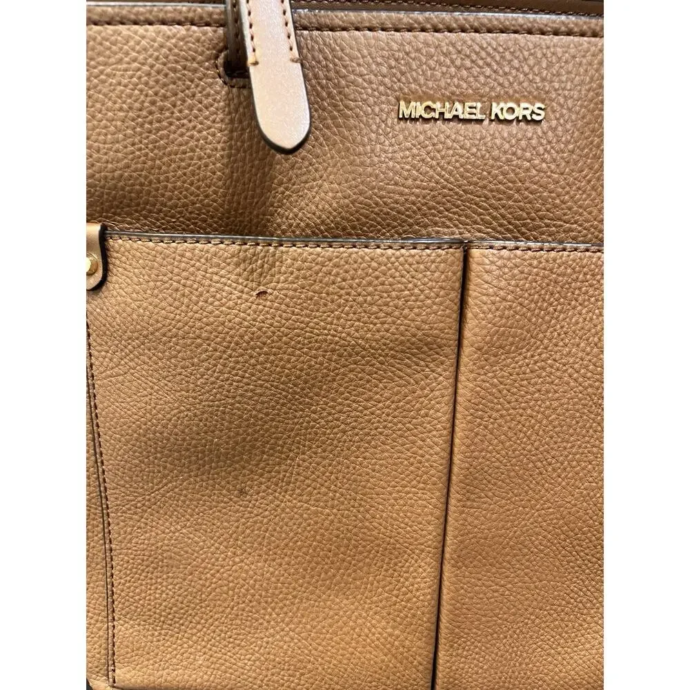 Michael Kors Jet Set Travel Medium Vegan Leather Double Pocket Tote-Luggage